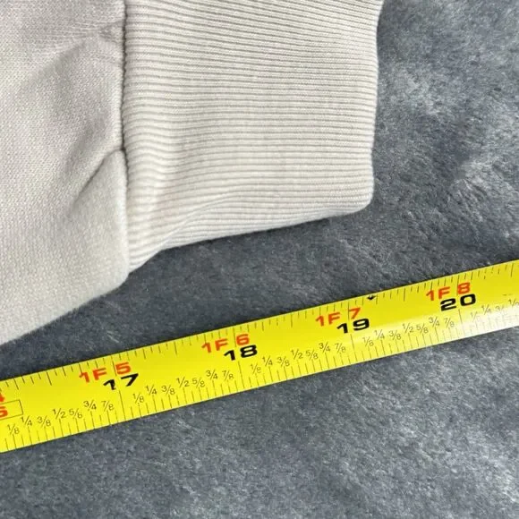 Anine Bing Muse Sz S Tiger Sweatshirt Beige Fleece Pullover Glam Minimalist Art - Picture 8 of 13